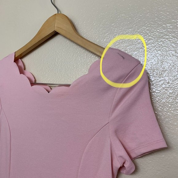 Zunie Big Girls Size 16 Scallop Trim Ponte Fit & Flare Dress in Pink Blush - Picture 10 of 10